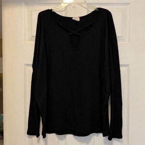 Black flowy cross front top